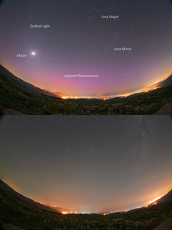 Extinction of the auroral phenomenon over the Tyrrhenian Sea Caption.