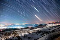 Star Trail And Light Pollution above Catania Plain