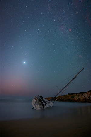 Venus Zodiacal Light and the Milky Way At Cala Mosca