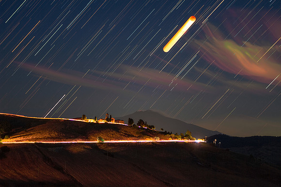 Moon Eclipse Trail Above Borgo Giuliano