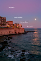 The Colours of Anti-Twilight and the Super Moon at Cala Rossa Bay Caption