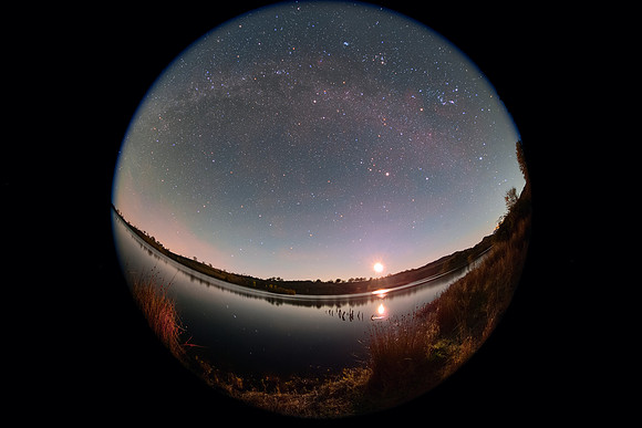 Winter Milky Way Arc Above lake Biviere di Cesarò