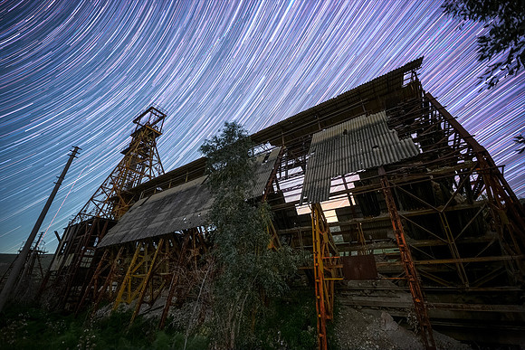 Star Trail ABove The Trabia Tallarita Mine