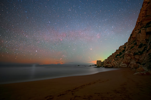Winter Milky Way Setting on the Shore Of Siculiana