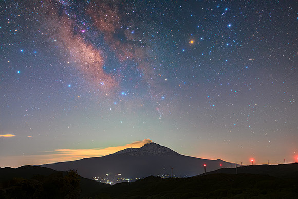 Scorpius and Sagittarius Above Mount Etna