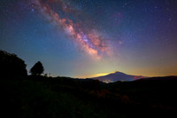 Milky Way Above Mount Etna From Nebrodi Mountains