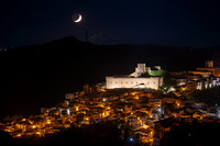 Earthshine Moon Above Montalbano Elicona