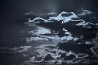 Earthshine Moon and Lunar Rays 2
