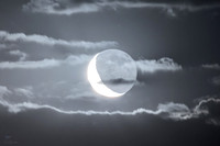 Earthshine Moon and Lunar Rays Crop