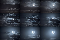 Earthshine Moon Path Across the Clouds