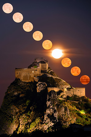 Moon Trail Above Mussomeli Castle