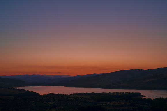 Purple Light Above Pozzillo Lake