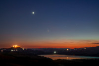 M44 Venus Jupiter and Mercury Above Lake Pozzillo