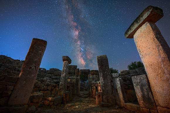 Milky Way Above Torre D'En Galmes - Cartailhac Circular Dwelling - Menorca