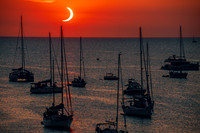 Eclipse and Sailing Boats on The Sea of Minorca 2