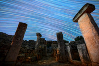 Star Trail Above Torre D'En Galmes - Cartailhac Circular Dwelling - Menorca