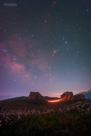 Scorpio Constellation Above the Argimusco Caption