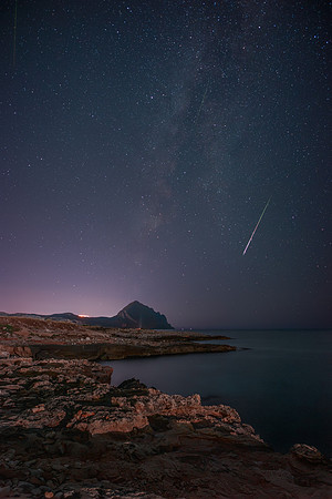 Perseides Above Macari - Sicily