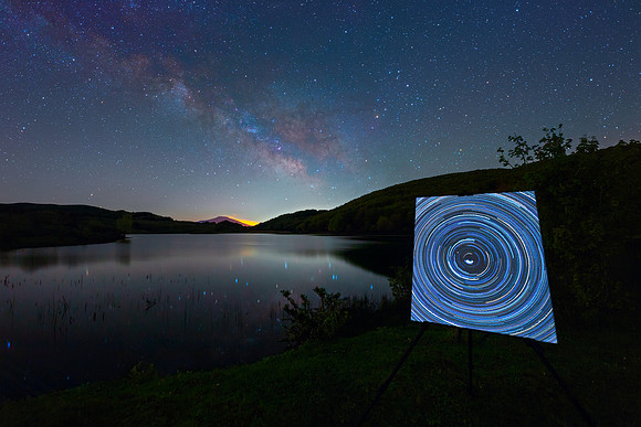 Space And Time - Dimensions Of The Universe Revealed Above Lake Biviere di Cesarò - Sicily