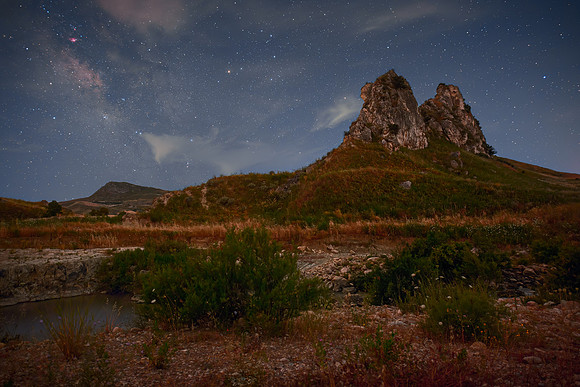 Sicilian Desert Under The Stars