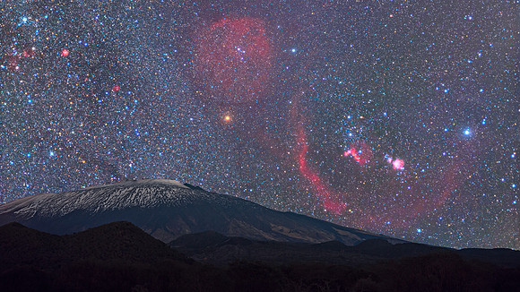 Orion Rises Over Mount Etna - Unesco Site 16_9