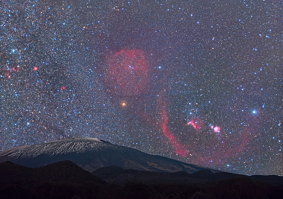 Orion Rises Over Mount Etna - Unesco Site