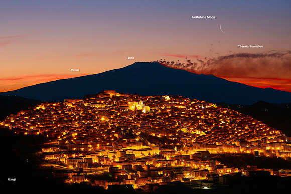 Visions from Sicily Gangi, Etna, Venus and the Sickle Moon Caption