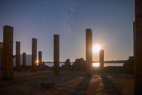 Moon Setting Among Vendicari's Pillars 2