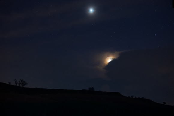 Venus Corona And Earthshine Moon Alignment
