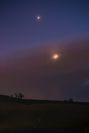 Earthshine Moon and Venus Alignment In The Sicilian Countryside 2
