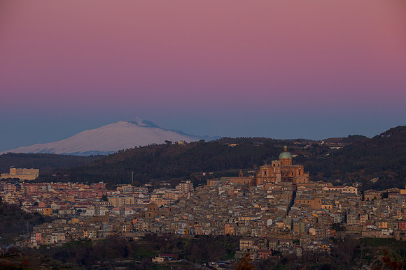 The Belt Of Venus Above Mount Etna and Piazza Armerina