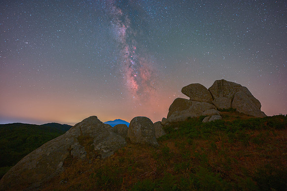 Milky Way above Mount Etna And The Eagle Rock At Argimusco Sicily 4