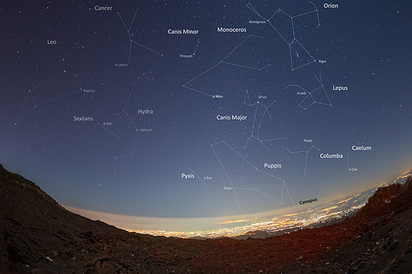 Canopus From Mount Etna Caption