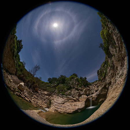 Moon Halo Above The Dragon's Gorges - Sicily