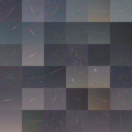 Colorful Mosaic of the Perseids Meteors