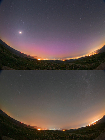 Extinction of the auroral phenomenon over the Tyrrhenian Sea