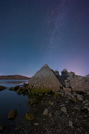 Milky Way Above The Collapsed Tower of Mazzallakkar Castle - Sicily