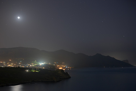 Earthshine Moon Above Scopello - Sicily