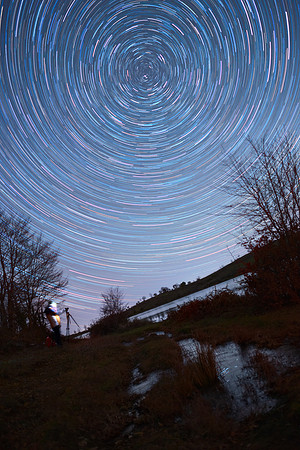 Orazio And Star Trails On The Shores Of Lake Biviere