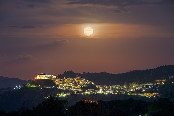 Harvest Moon Eye Above Castiglione Of Sicily