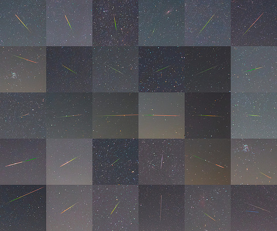 Colorful Mosaic of the Perseids Meteors 2