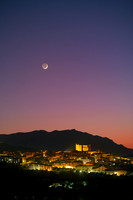 Earthshine Moon M44 and Mercury Alignment in the Purple Light